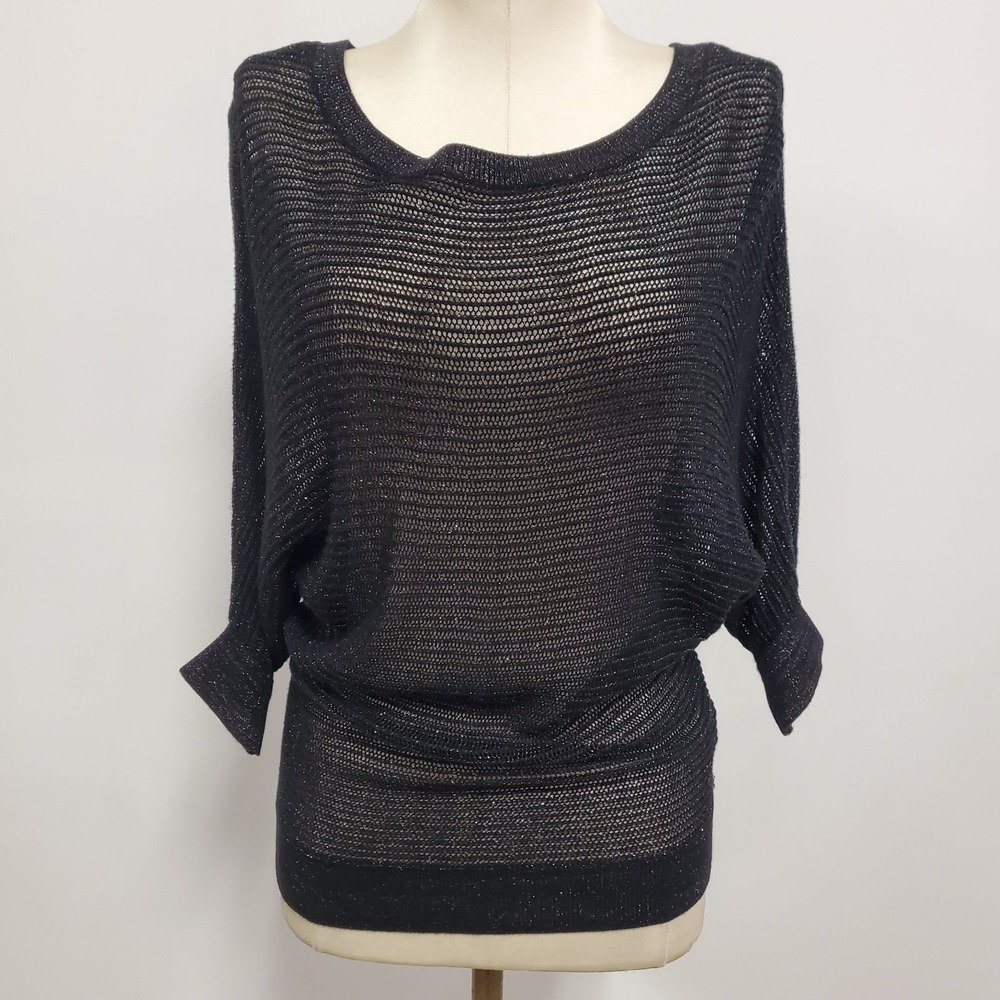 Apt 9 Women Y2K Dolman Sleeve Dark Fairy Open Knit Glitter Sweater Size S Grunge